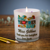 Beautiful Embellished Best Teacher Ever Candle Jar Gift