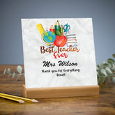 Teacher Thank You Gift Table Sign Plaque With Stationary