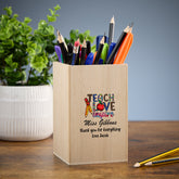 Teacher Pencil Holder Personalised Wooden Pen Pot Gift Inspire