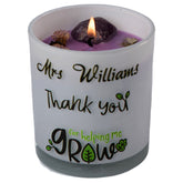 Beautiful Embellished Teacher Candle Jar Gift Help Me Grow