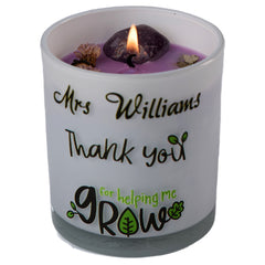 Beautiful Embellished Teacher Candle Jar Gift Help Me Grow