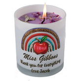 Beautiful Embellished Teacher Candle Jar Gift With Rainbow