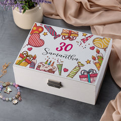 Personalised Any Age Birthday Large Jewellery Box Gift Customized