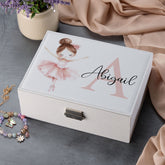 Personalised Girls Ballerina Large Jewellery Box Gift Customised