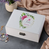 Personalised Any Age and Name Floral Wreath Birthday Jewellery Box Gift