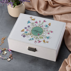 Personalised Colourful Floral Jewellery Box Gift For Her