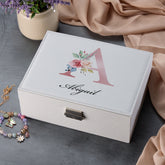 Personalised Pink Alphabet Jewellery Box Gift For Her
