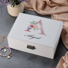 Personalised Pink Alphabet Jewellery Box Gift For Her