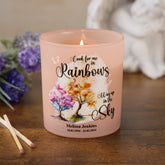 Pink Memorial Remembrance Candle Jar Rainbows In The Sky