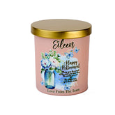 Pink Retirement Candle Gift With Blue Butterflies personalised Candle Lights ukgiftstoreonline
