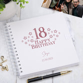 Personalised Any Age Birthday Scrapbook Photo Album Guest Book Star Design 18th, 21st, 30th, 40th, 50th, 60th