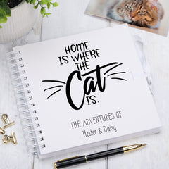 Personalised home is where the cat is Scrapbook Photo Album