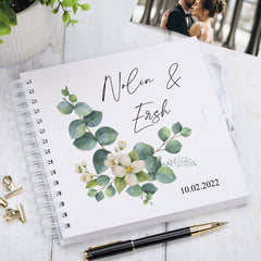 Personalised Wedding Day Anniversary Eucalyptus Scrapbook, Photo album