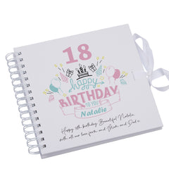 Personalised Any Age Happy Birthday Gift for Her Scrapbook Photo Album Or Guest Book 18th, 21st, 30th, 40th, 50th, 60th