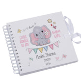Personalised Baby Girl Scrapbook Photo album Or Record Memory Keepsake Book With elephant design
