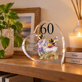 Personalised Birthday Gift, Bumble Bee Heart Block Gift Box 10Cm Personalised Plaque Gift ukgiftstoreonline