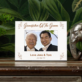 White Engraved Personalised Grandfather Of The Groom Photo Frame Gift