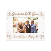 White Engraved Personalised Grandmother Of The Groom Photo Frame Gift