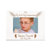 White Boys First Holy Communion Personalised Photo Frame Gift
