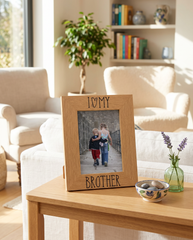 Brother Photo Frame – Engraved Oak Wood Finish Frame Brother Photo Frame ukgiftstoreonline