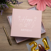 21st Birthday Pink Photo Album Gift For Her With Present Design