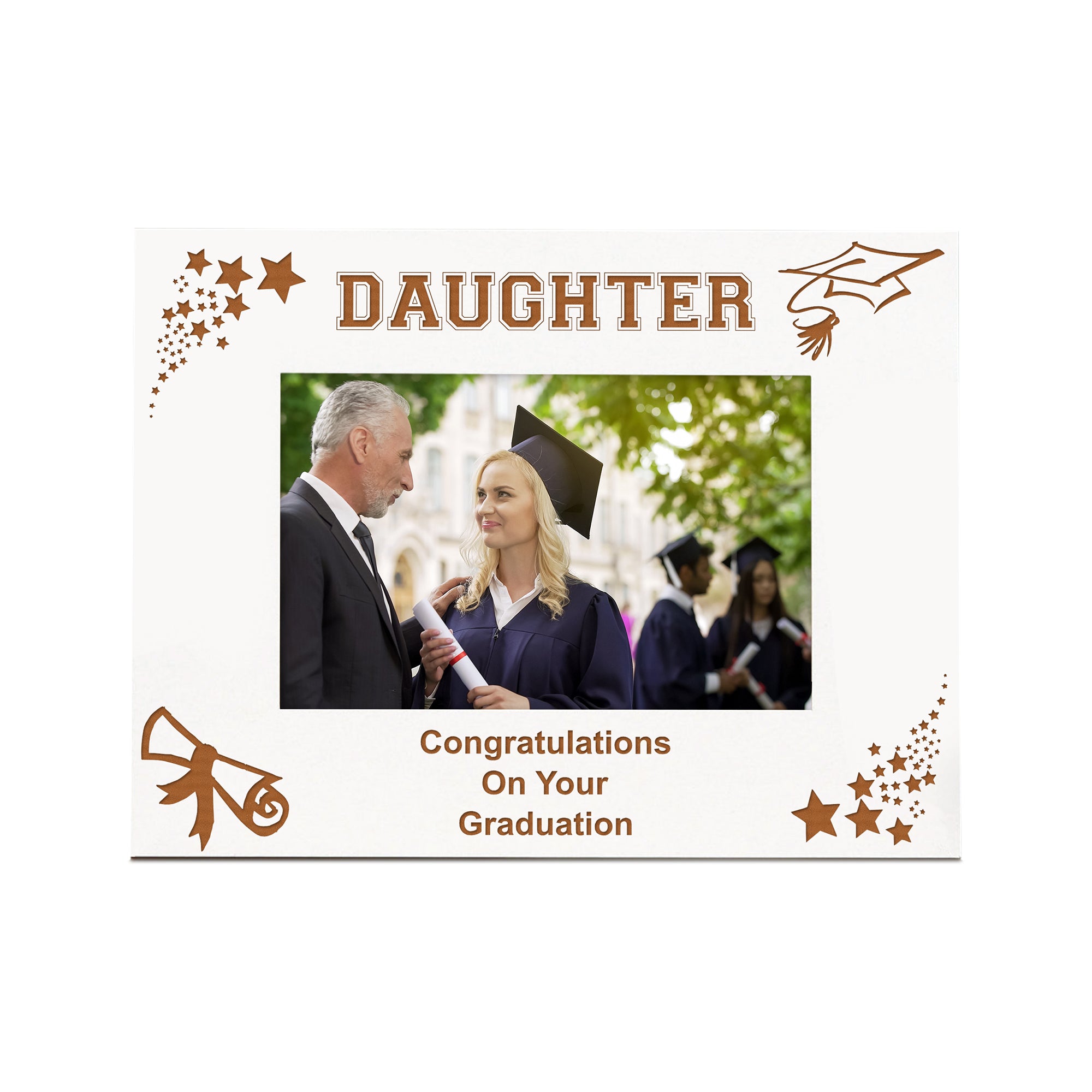 Daughter Graduation Day White Photo Frame Gift With Stars Photo Frame ukgiftstoreonline