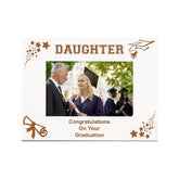 Daughter Graduation Day White Photo Frame Gift With Stars