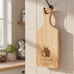 Engraved Wooden Serving Board, Personalised Cheese Board, Highland Cow chopping Board ukgiftstoreonline