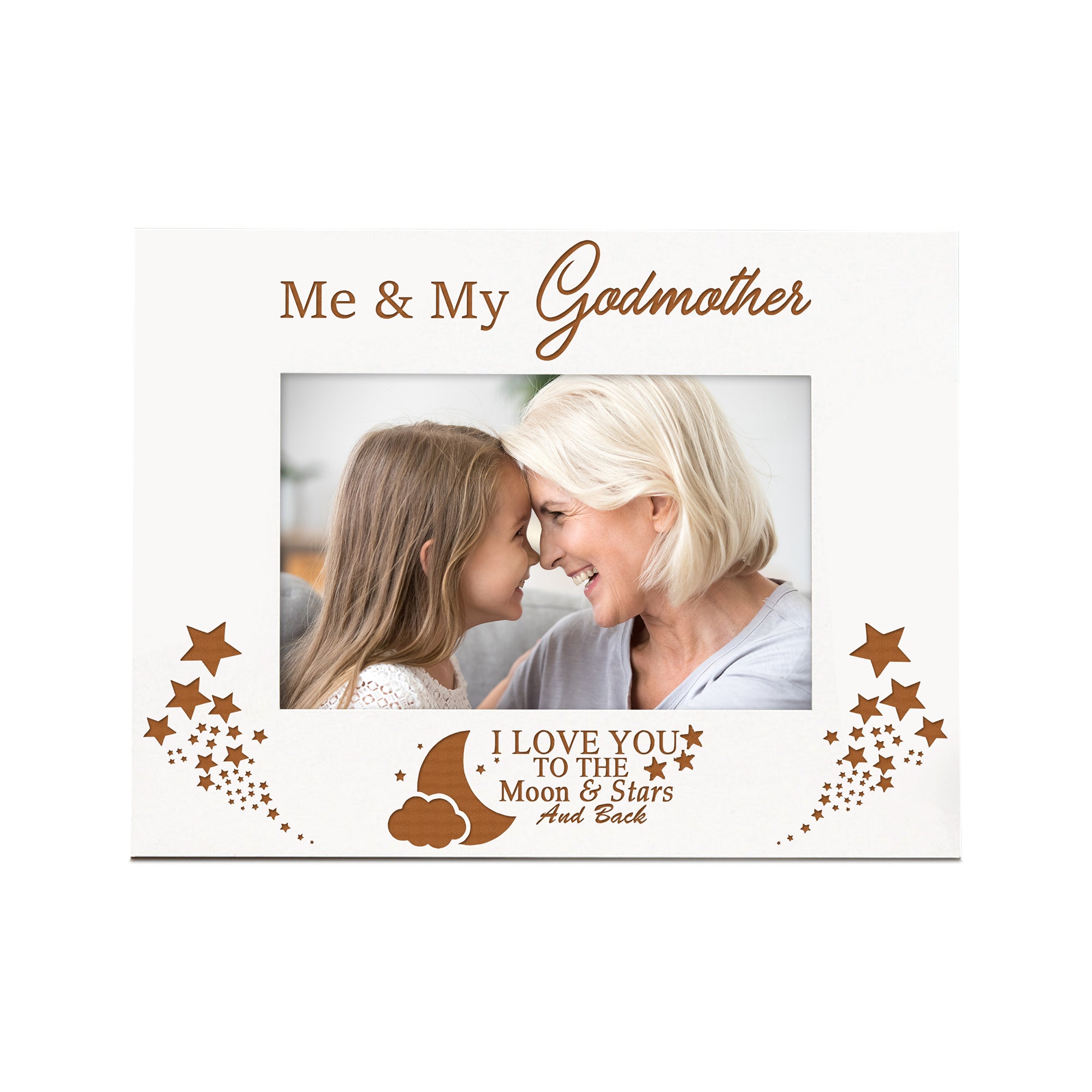 Me and My Godmother Love You To The Moon White Photo Frame Gift Godmother Photo Frame ukgiftstoreonline
