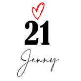 Personalised 21st Birthday Wine Glass Gift For Her With Love Heart