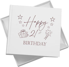 21st Birthday White Photo Album Gift For Her Or Him With Present Design Pack of 5 Wholesale Trade photo album ukgiftstoreonline