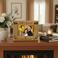 Wooden Anniversary Photo Frame, Happy 5th Anniversary Keepsake Gift Anniversary Photo Frame ukgiftstoreonline