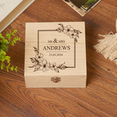Personalised Wedding Keepsake Box Gift With A Floral Design