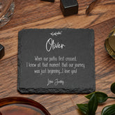 Personalised Love Anniversary or Valentines Slate Coaster Gift