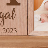 Personalised Floral Initial Baby Book Photo Frame Solid Oak Wood Gift