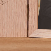 Personalised Wedding Or Anniversary Book Photo Frame Solid Oak Wood Gift With Heart Wreath