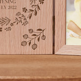 Personalised Christening or Baptism Book Photo Frame Oak Wood Gift