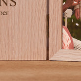 Personalised Floral Wedding Day Book Photo Frame Solid Oak Wood Gift