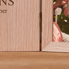 Personalised Floral Wedding Day Book Photo Frame Solid Oak Wood Gift