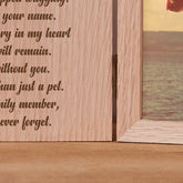 Personalised Dog Remembrance Book Photo Frame Solid Oak Wood Gift