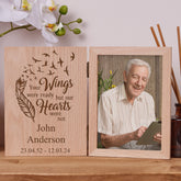 Personalised Remembrance Memory Book Photo Frame Oak Wood Gift
