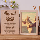 Personalised Dog Remembrance Book Photo Frame Solid Oak Wood Gift