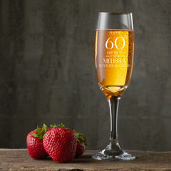 Personalised Any Age Birthday Champagne Flute Prosecco Glass 18th 21st 30th 40th 50th 60th 70th 80th
