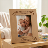 Personalised Photo Frame, Mummy's Little Boy Gift Portrait, Wood Photo Frame ukgiftstoreonline