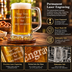 Engraved Personalised Pint Glass Beer Tankard Gift For Men personalised beer glasses ukgiftstoreonline