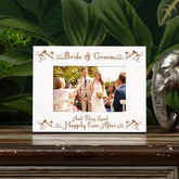 Bride & Groom Happily Ever After White Wooden Photo Frame