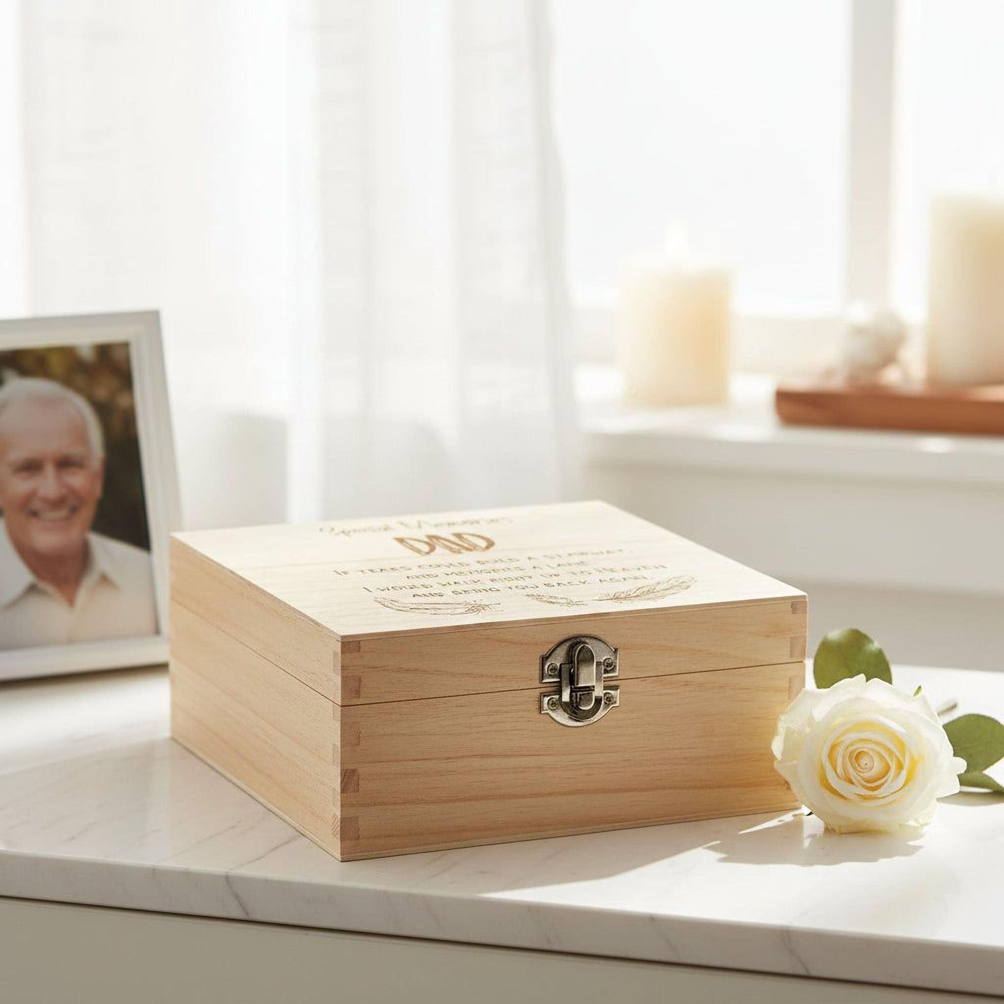 Dad In Loving Memory Engraved Wooden Keepsake Box Gift Keepsake Memory Box ukgiftstoreonline