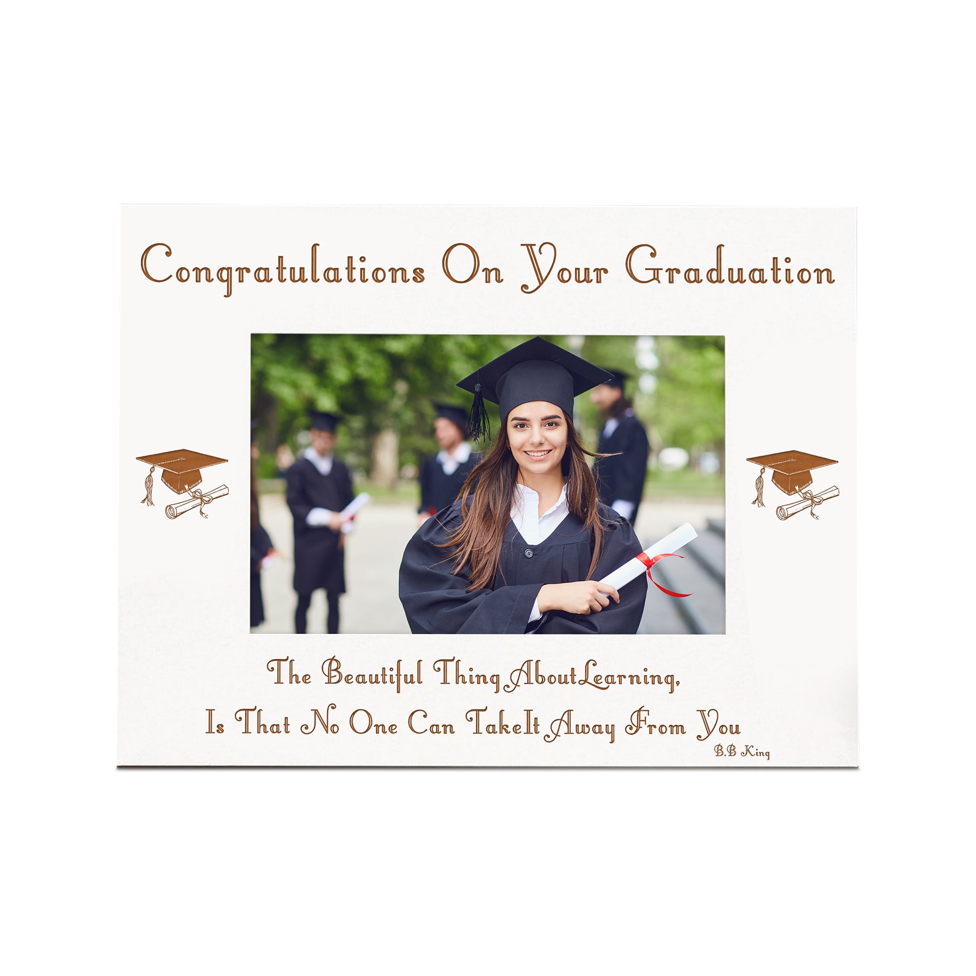Graduation Beautiful Things About Learning White Wooden Photo Frame Gift Photo Frame ukgiftstoreonline