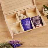 Personalised Tea Box Engraved With Tea Bag Holder With Quote