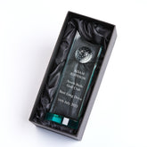 Large Jade Glass Personalised Golf Trophy With 3D Ball